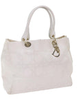 CHRISTIAN DOR Canage Hand Bag Canvas White Auth bs