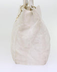 CHRISTIAN DOR Canage Hand Bag Canvas White Auth bs
