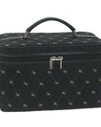 BBERRY Blue Label Vanity Hand Bag Canvas Black Auth bs