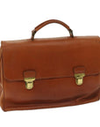 PRD Hand Bag Leather Brown Auth bs
