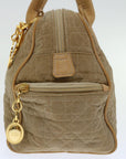 CHRISTIAN DOR Canage Hand Bag Nylon Beige Auth bs