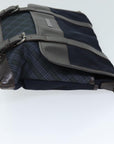 BBERRY Black label Shoulder Bag Canvas Navy Auth bs