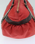 BBERRY Blue Label Hand Bag Nylon Orange Auth bs