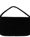 PRD Hand Bag Velor Black Auth bs