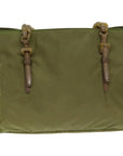 PRD Chain Shoulder Bag Nylon Khaki Auth bs