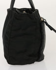 PRD Hand Bag Nylon Leather Black Auth bs