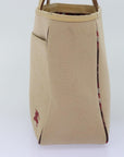 BBERRY Blue Label Hand Bag Canvas Beige Auth bs