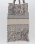 CHRISTIAN DOR Book Tote Bag Canvas Gray MZTDT_M Auth bs