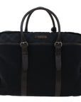BBERRY Blue Label Hand Bag Nylon Set Black Red Auth bs