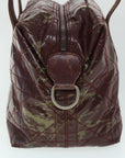 CHRISTIAN DOR Canage Shoulder Bag Patent leather Wine Red Auth bs