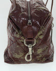 CHRISTIAN DOR Canage Shoulder Bag Patent leather Wine Red Auth bs