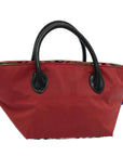 BBERRY Blue Label Hand Bag Nylon Red Auth bs