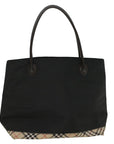 BBERRY Blue Label Tote Bag Nylon Black Auth bs