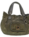 CHRISTIAN DOR Canage Hand Bag Nylon Gray Auth bs