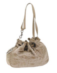 CHRISTIAN DOR Canage Shoulder Bag Nylon Beige Auth bs