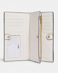 Slim Zip Wallet In Signature Canvas (Gold/Light Khaki Chalk)
