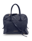 BBERRY Black Leather Greenwood Dome Bag Satchel With Strap