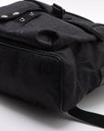 GCCI Grid Nylon Leather Backpack/Rack Black