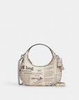 Carmen Mini Crossbody Bag With Newspaper Print (Silver/Chalk Multi)