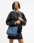 Hadley Convertible Crossbody Bag In Signature Denim (Gold/Indigo)
