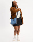 Hadley Convertible Crossbody Bag In Signature Denim (Gold/Indigo)