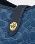 Hadley Convertible Crossbody Bag In Signature Denim (Gold/Indigo)