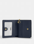 Snap Wallet In Signature Denim (Gold/Indigo)