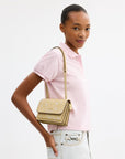 Mini Klare Crossbody Bag With Floral Print (Gold/Washed Yellow)