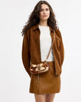 Ashton Mini Shoulder Bag In Haircalf With Cow Print (Gold/Cow Multi)