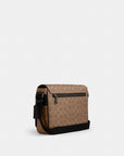 Jack Messenger Bag In Signature Canvas (Gunmetal/Tan/Black)