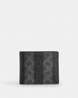 3-In-1 Wallet In Signature Canvas With Stripes (Black/Grey)