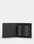 3-In-1 Wallet In Signature Canvas With Stripes (Black/Grey)