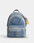 Taylor Small Backpack In Loved Denim (Gold/Light Indigo)