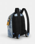 Taylor Small Backpack In Loved Denim (Gold/Light Indigo)