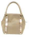 BBERRY Blue Label Shoulder Bag Canvas Leather Beige Auth cl