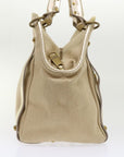 BBERRY Blue Label Shoulder Bag Canvas Leather Beige Auth cl