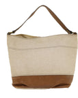 BBERRY Blue Label Shoulder Bag Canvas Beige Auth cl