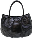 BBERRY Blue Label Shoulder Bag Coated Canvas Black Auth cl