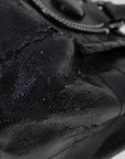 BBERRY Blue Label Shoulder Bag Coated Canvas Black Auth cl