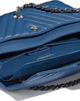 Chanel Classic Clutch With Chain – CWC Caviar Blue SiLVer-Toned