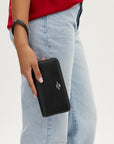 Long Zip Around Wallet (Silver/Black)