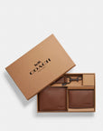 Boxed 3-In-1 Wallet Gift Set (Dark Saddle)