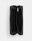 Long Zip Around Wallet In Signature Jacquard (Silver/Black/Black)