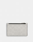 Zip Card Case In Signature Canvas (Chalk & Black)