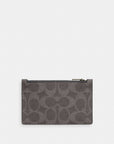 Zip Card Case In Signature Canvas (Gunmetal/Grey/Charcoal)