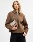 Mini Klare Crossbody Bag In Signature Canvas (Silver/Sand/Taupe)