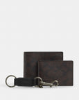 Boxed 3-In-1 Wallet Gift Set In Signature Canvas (Gunmetal/Walnut/Black)