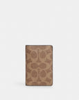Id Wallet In Signature Canvas (Tan & Black)