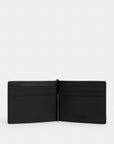 Slim Money Clip Billfold Wallet In Signature Canvas (Gunmetal/Tan/Black)