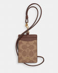 Id Lanyard In Signaure Canvas (Gold/Tan/Brown)